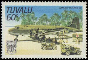 Tuvalu #307-310, Complete Set(4), 1985, Military Related, Airplanes, Never Hi...