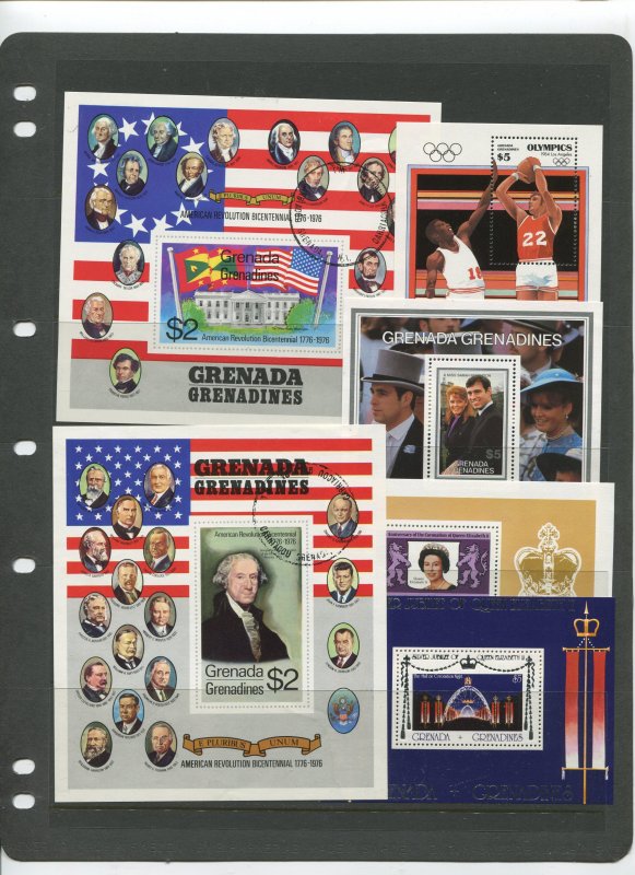 STAMP STATION PERTH Grenada Gren.# Souvenir sheets X 6 MNH