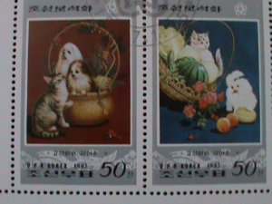 ​KOREA-1997 SC#3601- PAINTING OF LOVELY CATS & DOGS-CTO-S/S-VF-FANCY CANCE
