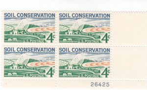 Scott # 1133 - 4c Multi-colored - Soil Conserv.  Issue - plate block of 4 - MNH