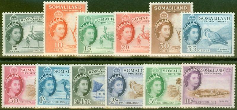 Somaliland 1953 set of 12 SG137-148 Fine & Fresh Very Lightly Mtd Mint