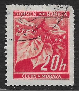 Czechoslovakia - Bohemia and Moravia #20h Linden Leaves & Closed Buds