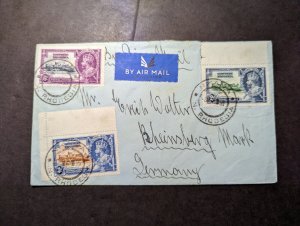 1935 Northern Rhodesia Airmail Cover Nkana to Rheinsberg Germany