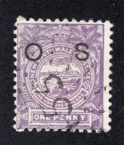 New South Wales 1888 1p violet Official Overprint, Scott O24 used, value = $2.00
