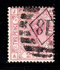 Great Britain used #67 2 1/2p Victoria Plate 11 Position AJ Cancel 18