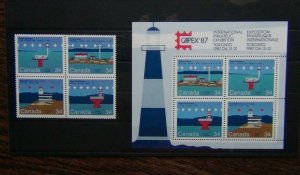 Canada 1985 Canadian Lighthouses 2nd Issue set & Miniature Sheet MNH