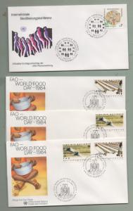 UN Vienna Scott# 39-45  1984 FDC  (10 First Day Covers)