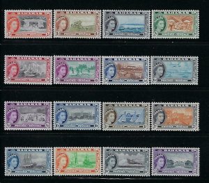 BAHAMAS SCOTT #158-173 1954 QEII PICTORIALS- MINT NEVER HINGED/LIGHT HINGED