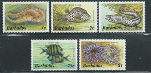 Barbados #640,641,650,654,656,Sea Creatures  (MNH) CV $12.35