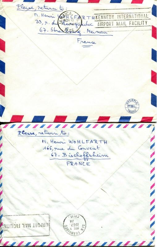 France First Flight Cover Collection Unclaimed Retour Par