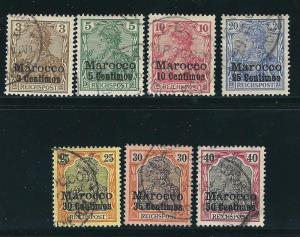 Germany Off. Morocco 7-13 Mi 7-13 Used VF 1900 SCV $35.00