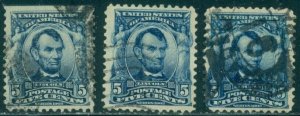 SCOTT # 304, USED, FINE-VERY FINE, 3 STAMPS, GREAT PRICE!