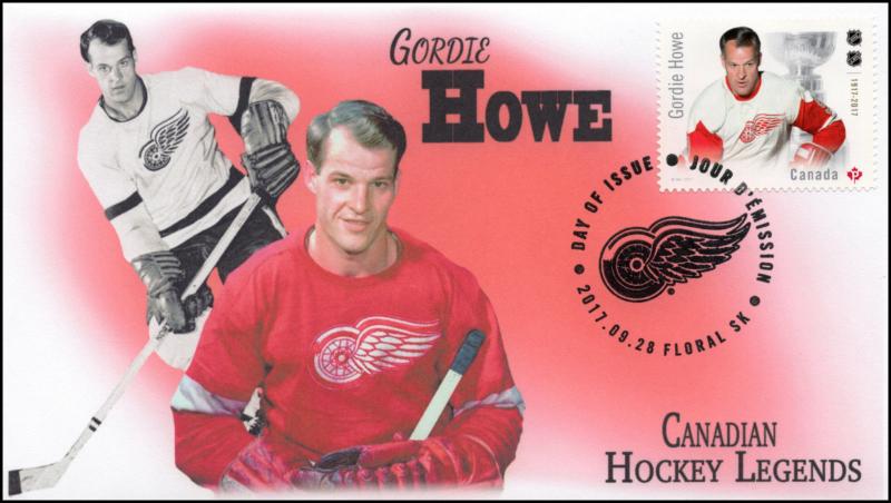 CA17-020, 2017, Hockey Legends, Gordie Howe, Day of Issue, FDC