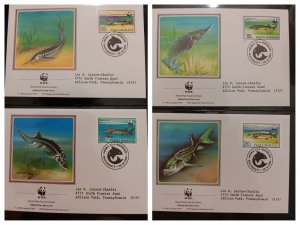 O) 1994 ROMANIA,  WWF - WORLD WILDLIFE FUND, FISHES - ACIPENSER RUTHENUS, GUIDE