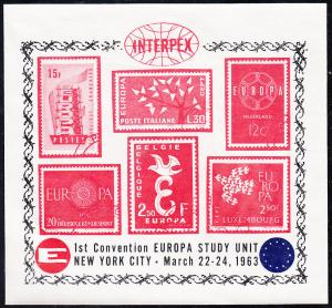 Interpex 1963 Europa Study Unit Souvenir Sheet Pair