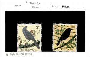 New Zealand, Postage Stamp, #768-769 Used, 1985 Bird (AC)