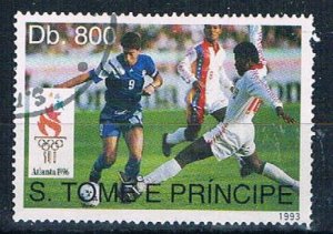 Saint Thomas and Prince Islands 1155 Used Soccer ul 1993 (S1199)+