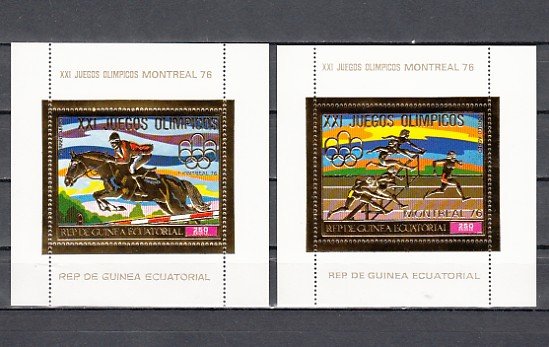 Equatorial Guinea, Mi 873-874, BL225-226 A. Montreal Olympics s/sheets. ^