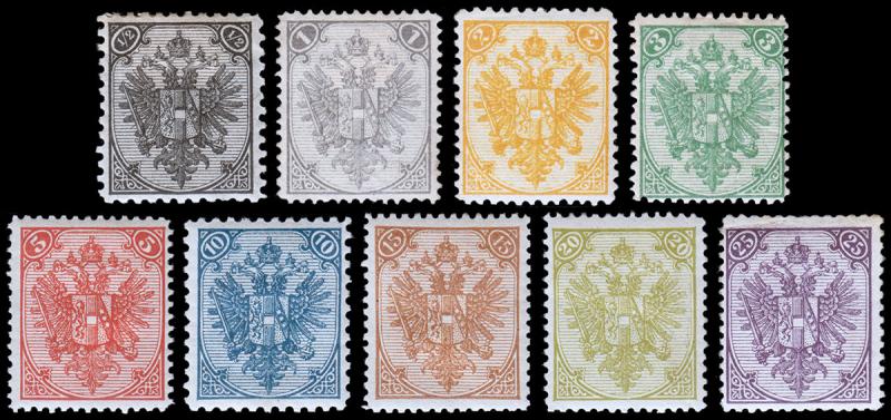 Bosnia & Herzegovina Scott 1a//10a (1879-94) Mint H F-VF Complete Set, CV $118