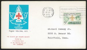 CANADA SC#356 World Boy Scouts Jamboree (1955) SOSSI FDC