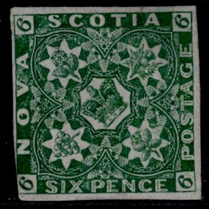 CANADA - Nova Scotia QV SG6, 6d deep green, UNUSED.