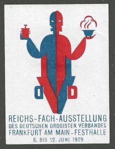 German Druggist Association Exhibition 1929, Frankfurt, Germany, Poster Stamp 