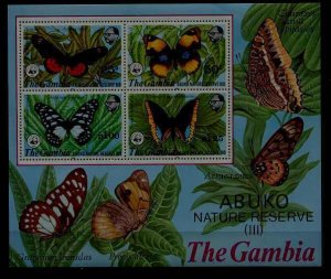 Gambia 407a MNH s/s WWF-80/Butterflies SCV120