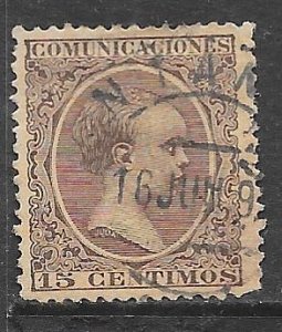 Spain 281: 15c Alfonso XIII, used, F-VF