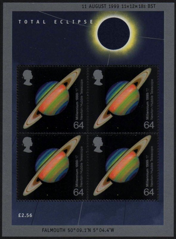 GB, (MS07) 1999 SGMS2106 Mini Sheet, SOLAR ECLIPSE, Mint (NH)