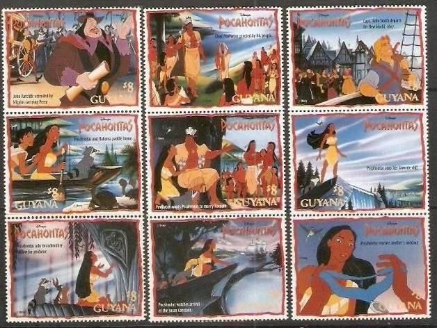 Guyana 1995Movie - Pocahontas Tales Sc2985 Disney Animated Cartoon Film Cinem...