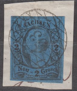 German States Saxony Scott #11 1855 Used