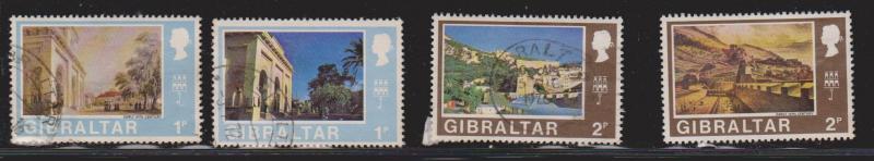 GIBRALTAR Scott # 243-4, 247-8 Used - First Decimal Currency
