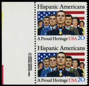 2103a, XF NH 20¢ Hispanic Americans Imperforate Pair Error - Stuart Katz