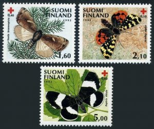 Finland B245-B247, MNH. Michel 1169-1171. Red Cross-1992. Butterflies.