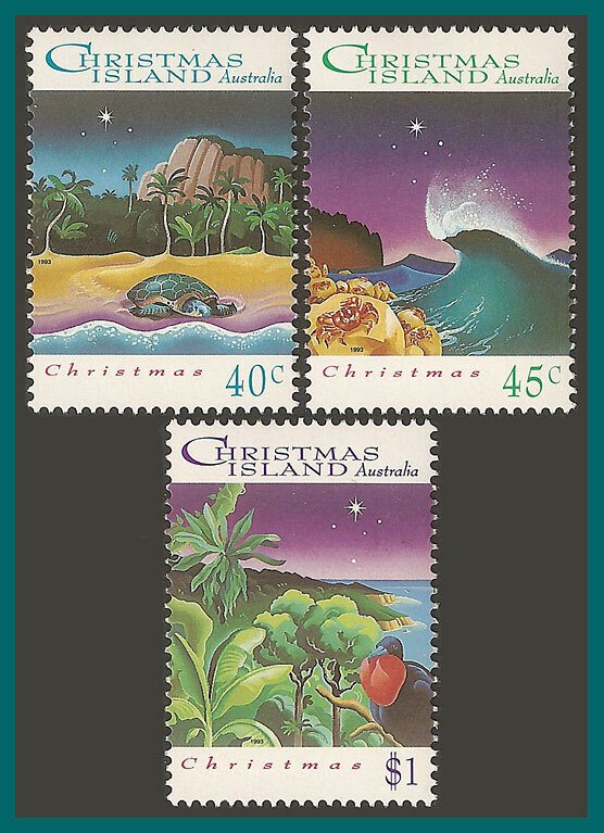 Christmas Island 1993 Christmas, MNH  #354-356,SG382-SG384