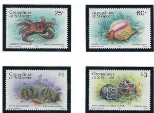 St Vincent Grenadines 472-75 MNH 1985 Marine Life (KA)(ad4351)
