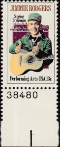 # 1755 MINT NEVER HINGED ( MNH ) JIMMIE RODGERS AND LOCOMOTIVE