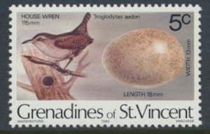 Grenadines of St Vincent Sc# 137 MNH Wren Birds & Eggs see details