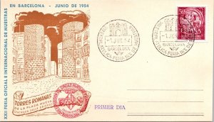 Spain 1964 FDC - 22nd Off & Int'l Exhibition Barcelona - Brown Cover - J8600