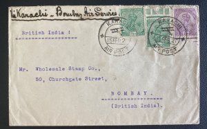 1920 Karachi India First Local Flight Airmail Cover To Bombay Imperial Airways