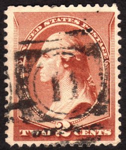 1883, US 2c, George Washington, Used, Sc 210