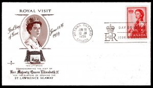 Canada 386 Royal Visit FDC Rosecraft cachet June 18, 1959