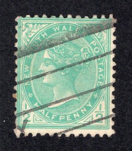 New South Wales 1905-06 1/2p blue green Victoria, die II, Scott 109 used