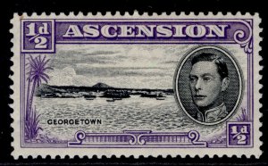 ASCENSION GVI SG38ba, ½d  LONG 'E' CENTRE BAR, LH MINT. Cat £90.