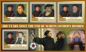 380 years of Martin Luther's reform 2020 year 1+1 sheets perforated  NEW