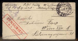 Austria 1917 WWI Navy Ship SMS Leopard Feldpost Cover Pola Croatia 93575