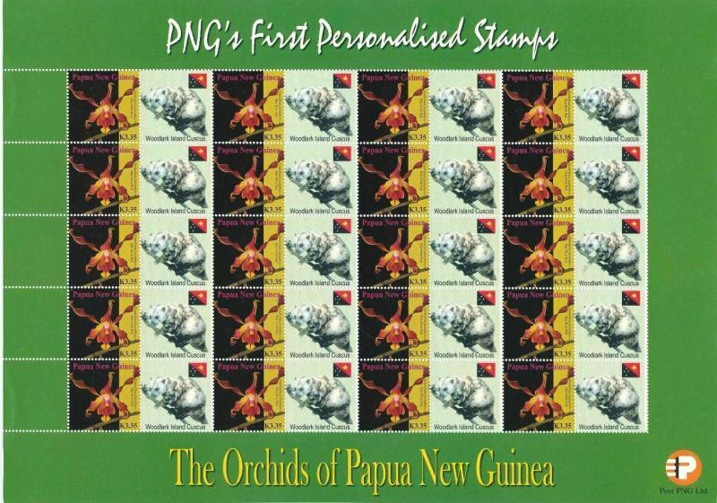 PAPUA NEW GUINEA 2007 Orchids Flowers Wildlife 18 Sheets MNH (PAP225