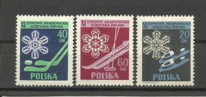 POLAND 1956 - SKATES, HOCKEY ,SKIING ,MNH
