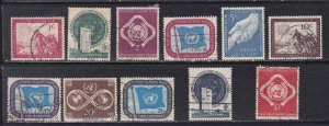 United Nations - New York # 1-11, 1st Issue, Used Set, 1/3 Cat.