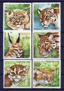 Laos 346-351 MNH Issued W/O Gum Wild Cats Animals Wildlife ZAYIX 0224S0189